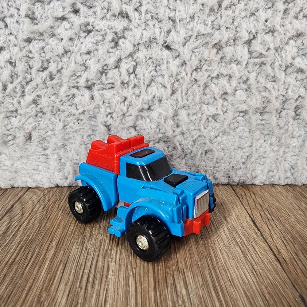 Vintage‎ 1983 Tomy Japan Transforming Robot Pickup Truck Figure Blue Red 2.5"